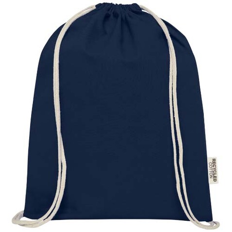 Oregon 140 g/m² Turnbeutel aus GRS recycelter Baumwolle, navy bedrucken, Art.-Nr. 12073555
