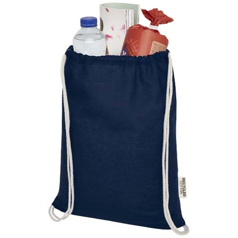 Oregon 140 g/m² Turnbeutel aus GRS recycelter Baumwolle, navy bedrucken, Art.-Nr. 12073555