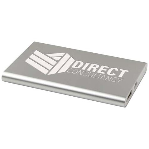 Pep 4000 mAh Type-C Powerbank aus recyceltem Aluminium, silber bedrucken, Art.-Nr. 12438081