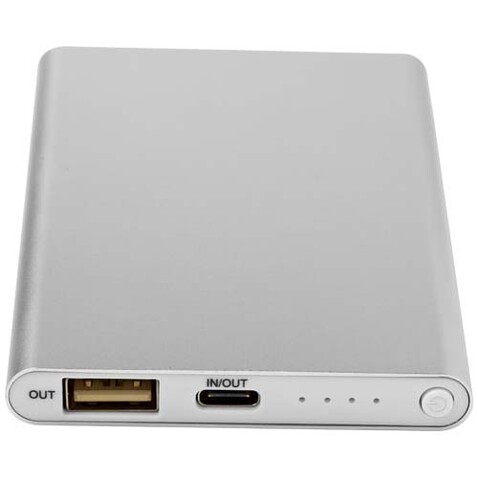 Pep 4000 mAh Type-C Powerbank aus recyceltem Aluminium, silber bedrucken, Art.-Nr. 12438081