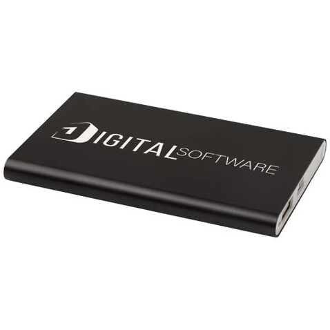 Pep 4000 mAh Type-C Powerbank aus recyceltem Aluminium, Titan bedrucken, Art.-Nr. 12438082
