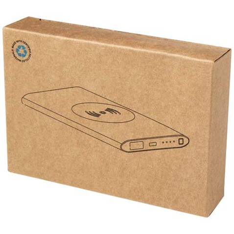 Juice 4000 mAh Typ-C kabellose Powerbank aus recyceltem Aluminium, rot bedrucken, Art.-Nr. 12438421