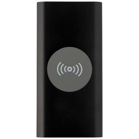 Juice 8000 mAh Typ-C kabellose Powerbank aus recyceltem Aluminium, schwarz bedrucken, Art.-Nr. 12438590