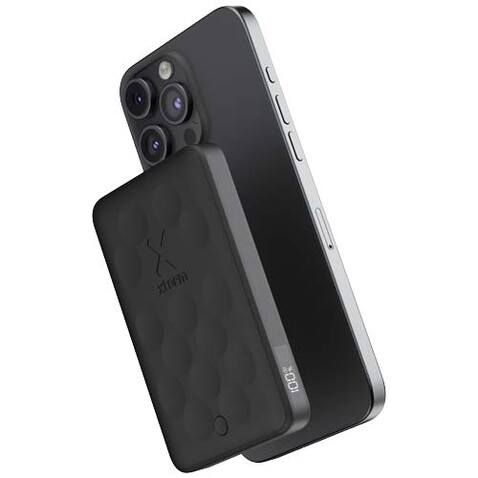 Xtorm FS5W051 5000 mAh magnetische kabellose Powerbank, schwarz bedrucken, Art.-Nr. 12441090