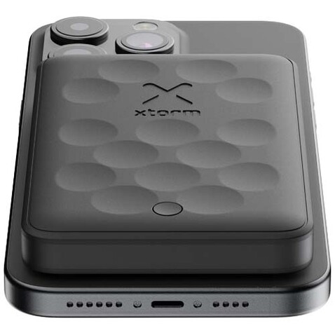 Xtorm FS5W051 5000 mAh magnetische kabellose Powerbank, schwarz bedrucken, Art.-Nr. 12441090