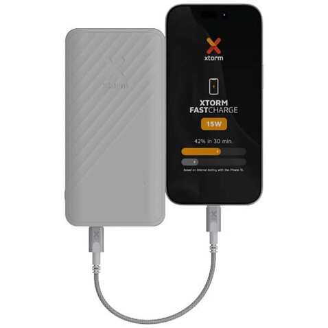Xtorm XG220 Go2 15W 20.000 mAh Schnelllade-Powerbank, weiss bedrucken, Art.-Nr. 12441262