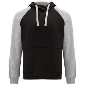 Badet zweifarbiger Kapuzenpullover für Kinder, schwarz, heather grau bedrucken, Art.-Nr. K10588BC