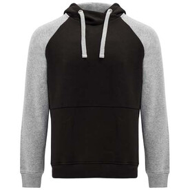 Badet zweifarbiger Kapuzenpullover für Kinder, schwarz, heather grau bedrucken, Art.-Nr. K10588BC