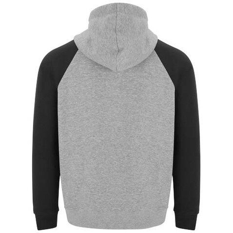 Badet zweifarbiger Kapuzenpullover für Kinder, heather grau, schwarz bedrucken, Art.-Nr. K10588JG