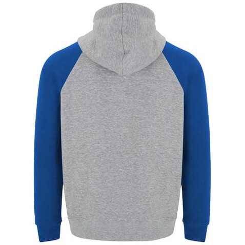 Badet zweifarbiger Kapuzenpullover für Kinder, heather grau, royalblau bedrucken, Art.-Nr. K1058B2G