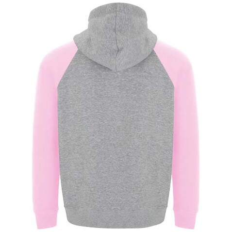 Badet zweifarbiger Kapuzenpullover für Kinder, heather grau, hellrosa bedrucken, Art.-Nr. K1058B3J