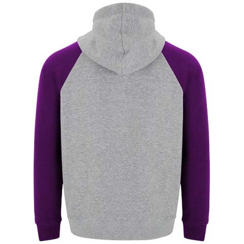 Badet zweifarbiger Kapuzenpullover für Kinder, heather grau, lila bedrucken, Art.-Nr. K1058B7G
