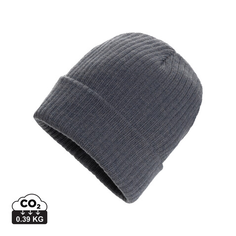 Pryor AWARE™ Polylana® Beanie mit Bündchen anthrazit bedrucken, Art.-Nr. P453.4902