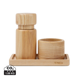 VINGA Retro Salz &amp;amp; Pfeffer Set braun bedrucken, Art.-Nr. V2620109