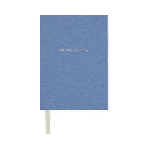 VINGA &quot;One memory a day&quot; GRS-recyceltes Papierjournal blau bedrucken, Art.-Nr. V7730205