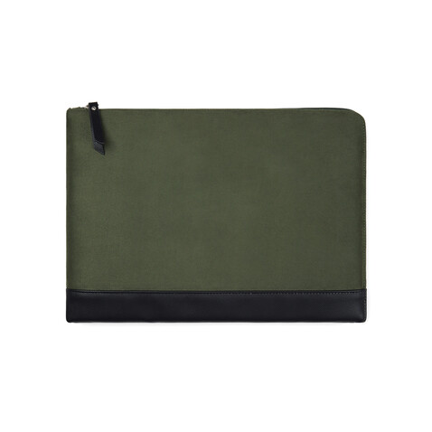 VINGA Marlow 16&quot; Laptop Sleeve aus RCS recyceltem Polyester grün, schwarz bedrucken, Art.-Nr. V7880709