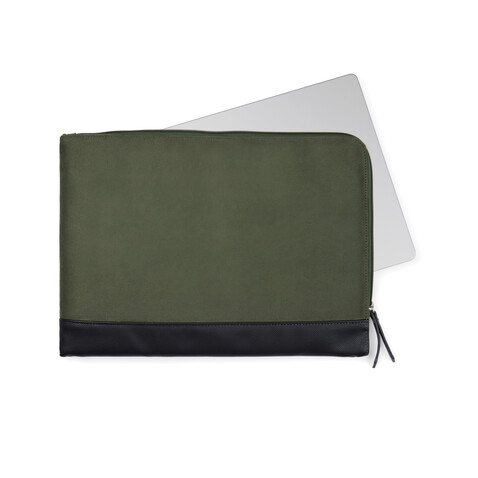 VINGA Marlow 16&quot; Laptop Sleeve aus RCS recyceltem Polyester grün, schwarz bedrucken, Art.-Nr. V7880709