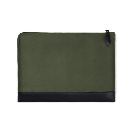 VINGA Marlow 16&quot; Laptop Sleeve aus RCS recyceltem Polyester grün, schwarz bedrucken, Art.-Nr. V7880709