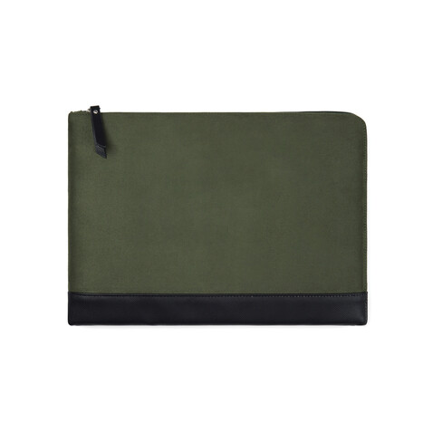 VINGA Marlow 14&quot; Laptop Sleeve aus RCS recyceltem Polyester grün, schwarz bedrucken, Art.-Nr. V7880809