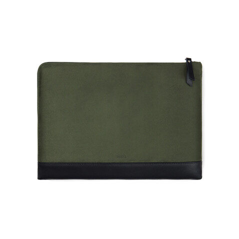 VINGA Marlow 14&quot; Laptop Sleeve aus RCS recyceltem Polyester grün, schwarz bedrucken, Art.-Nr. V7880809