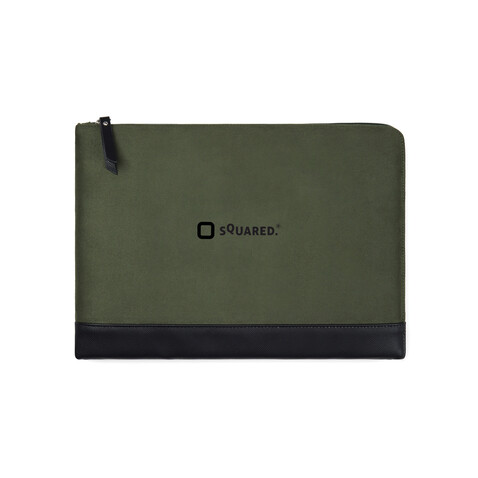 VINGA Marlow 14&quot; Laptop Sleeve aus RCS recyceltem Polyester grün, schwarz bedrucken, Art.-Nr. V7880809