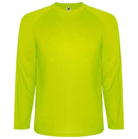 Montecarlo Langarm-Sport-Shirt für Kinder, Fluor Yellow bedrucken, Art.-Nr. K04151CD