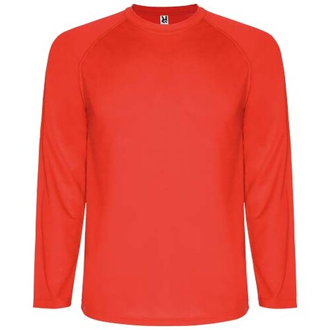 Montecarlo Langarm-Sport-Shirt für Kinder, rot bedrucken, Art.-Nr. K04154IM