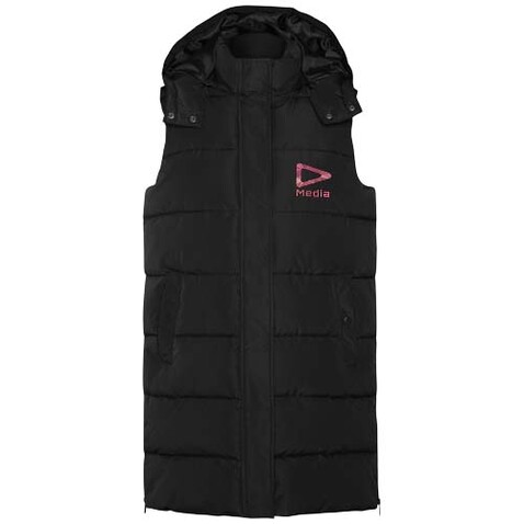 Reine Steppweste für Damen, schwarz bedrucken, Art.-Nr. R50763O1