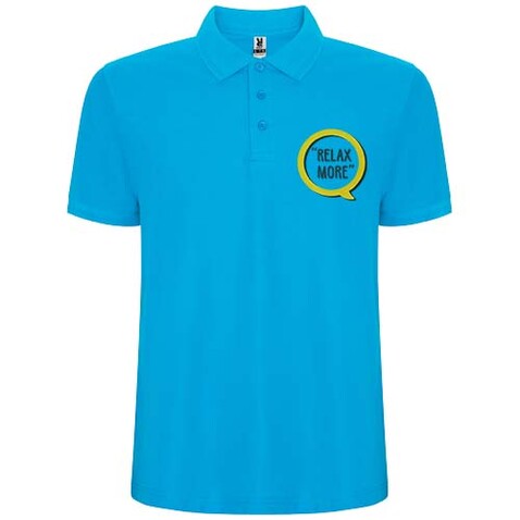 Pegaso Premium Poloshirt für Herren, türkis bedrucken, Art.-Nr. R66094U6