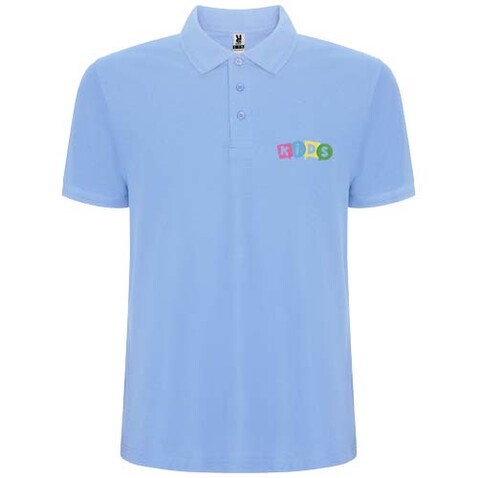 Pegaso Premium Poloshirt für Kinder, himmelblau bedrucken, Art.-Nr. K66092HL