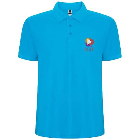 Pegaso Premium Poloshirt für Kinder, türkis bedrucken, Art.-Nr. K66094UE