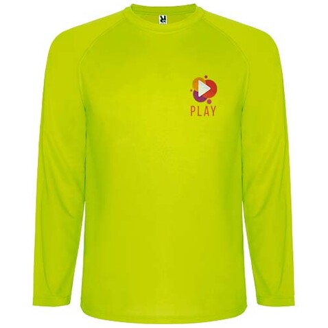 Montecarlo Langarm Sport-Shirt für Männer, Fluor Yellow bedrucken, Art.-Nr. R04151C1
