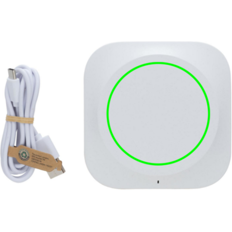 Oregon Wireless-Charger aus RCS recyc. Kunststoff &amp; Kork braun bedrucken, Art.-Nr. P308.589