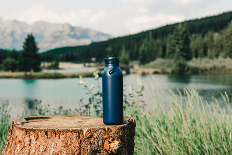 Avira Avior RCS recycelte Stainless-Steel Flasche 500ml navy blau bedrucken, Art.-Nr. P438.000
