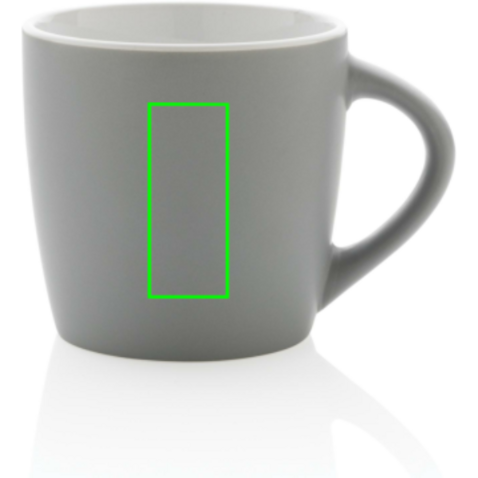 Keramiktasse innen coloriert, 300ml grau, weiß bedrucken, Art.-Nr. P434.002