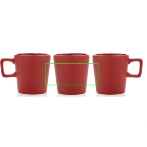 Moderne Keramik Kaffeetasse, 300ml rot bedrucken, Art.-Nr. P434.054