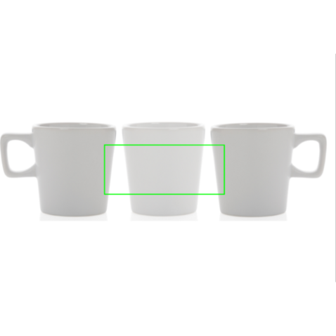 Moderne Keramik Kaffeetasse, 300ml weiß, weiß bedrucken, Art.-Nr. P434.053