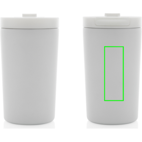 Doppelwandiger Vakuum-Becher aus RCS recyceltem SS weiß bedrucken, Art.-Nr. P435.093