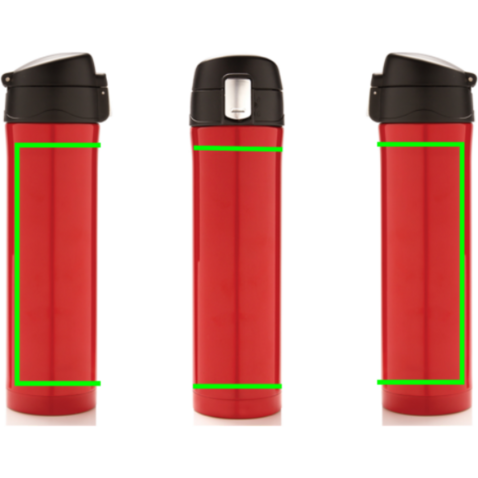 Easy Lock Vakuum-Flasche aus RCS recyceltem Stahl rot bedrucken, Art.-Nr. P435.504