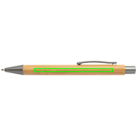 Slim Design Bambus Stift braun, silber bedrucken, Art.-Nr. P610.569