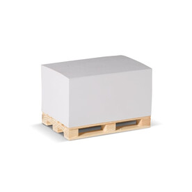 Zettelblock Pad 12x8x6cm auf Holzpalette - Weiss bedrucken, Art.-Nr. LT91759-N0001