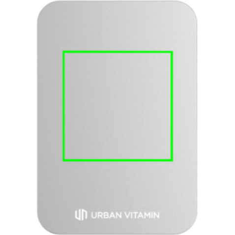 Urban Vitamin Burbank 3000mAh Powerbank aus RCS Plastik/Alu silber bedrucken, Art.-Nr. P322.812