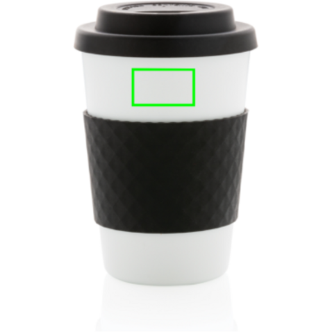 Wiederverwendbarer Kaffeebecher 270ml schwarz bedrucken, Art.-Nr. P432.671