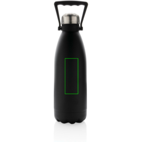 Große Vakuumflasche aus RCS recyceltem Stainless-Steel 1,5L schwarz bedrucken, Art.-Nr. P435.511