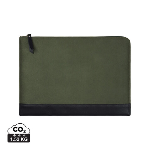 VINGA Marlow 16&quot; Laptop Sleeve aus RCS recyceltem Polyester grün, schwarz bedrucken, Art.-Nr. V7880709