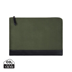 VINGA Marlow 16" Laptop Sleeve aus RCS recyceltem Polyester grün, schwarz bedrucken, Art.-Nr. V7880709 VINGA Marlow 16" Laptop Sleeve aus RCS recyceltem Polyester grün, schwarz bedrucken, Art.-Nr. V7880709