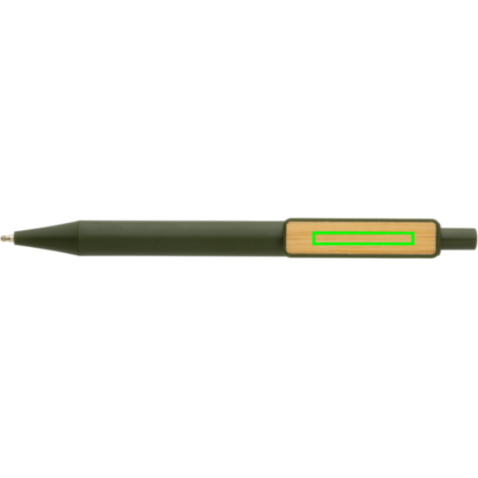 GRS rABS Stift mit Bambus-Clip grün bedrucken, Art.-Nr. P611.087