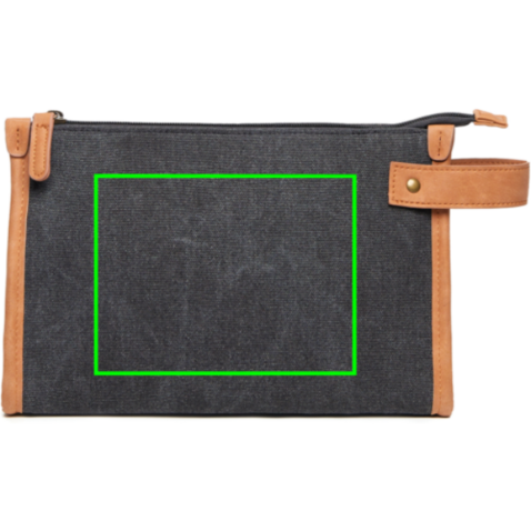 VINGA Bosler Kulturbeutel aus GRS recyceltem Canvas schwarz bedrucken, Art.-Nr. 522419
