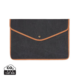 VINGA Bosler 14&amp;quot; Laptop-Tasche aus GRS recyceltem Canvas schwarz bedrucken, Art.-Nr. V7880301