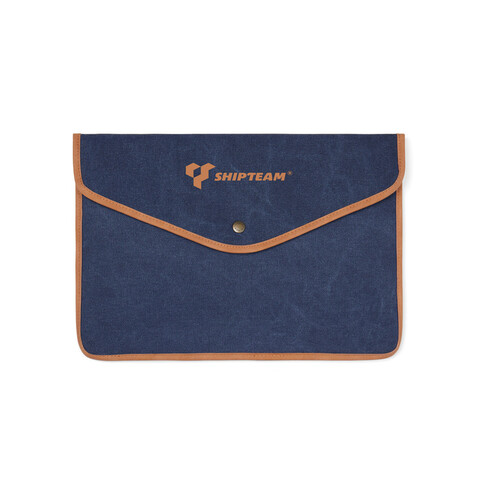 VINGA Bosler 14" Laptop-Tasche aus GRS recyceltem Canvas navy blau bedrucken, Art.-Nr. V7880325 VINGA Bosler 14" Laptop-Tasche aus GRS recyceltem Canvas navy blau bedrucken, Art.-Nr. V7880325